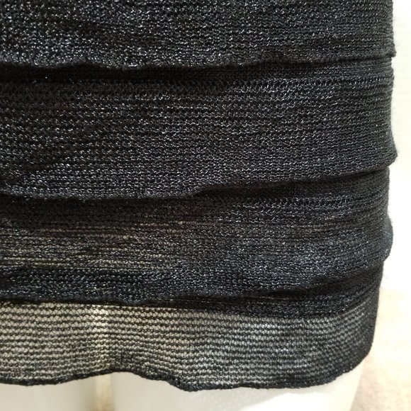 Sophie Max top XS tiered ruffle lined knit short sleeve 1B10G73 stretch - Picture 7 of 11
